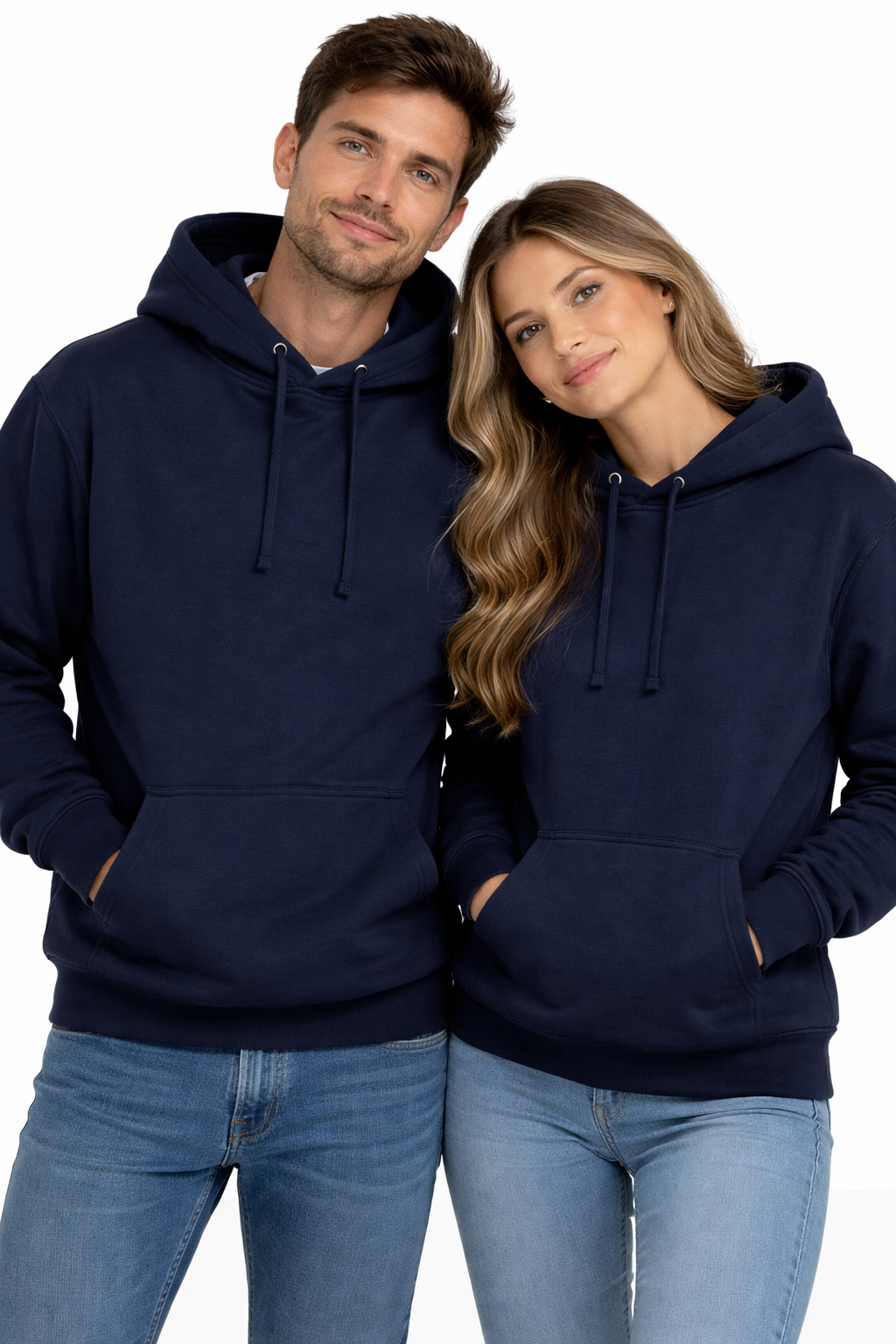 (12 pack, same size) NAVY Heavy cotton hoodies – -Sweats à capuche en coton lourd – BLEU MARIN (paquet de 12, même taille)